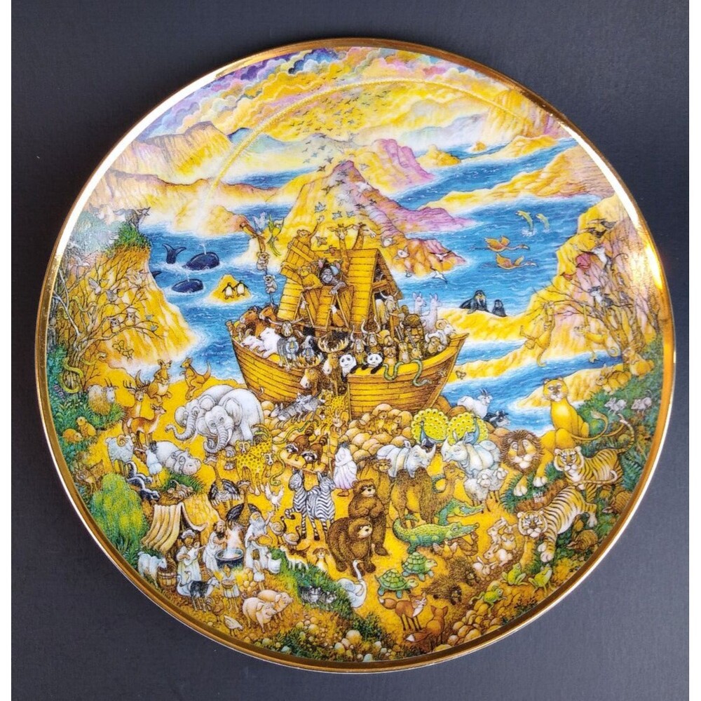 Noah's Ark Two by Two Franklin Mint Bill Bell Collector Plate 1991 Vintage Dish